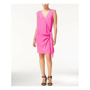 RACHEL Rachel Roy Women's Draped Faux Wrap Women's Party Pink Dress Size M